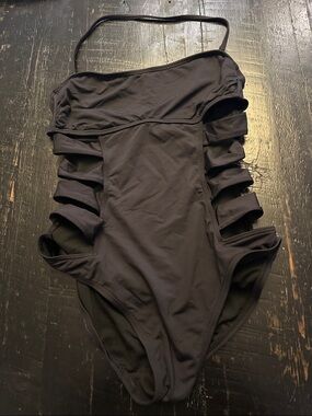 Kenneth Cole Black One-Piece Swimsuit with Side Cutouts